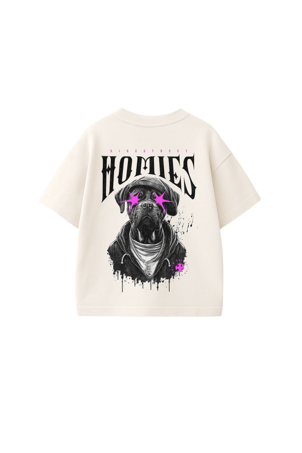 Sidestreet Homies Oversized Graphic T-Shirt – Off White