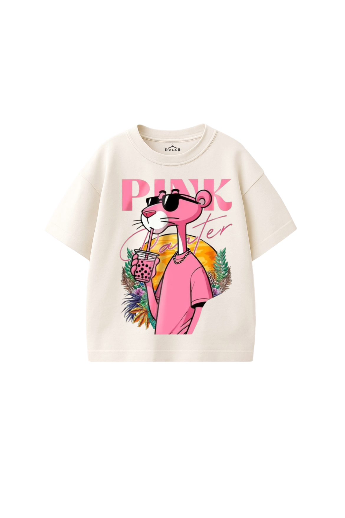 Pink Panther Bubble Tea Oversized T-Shirt