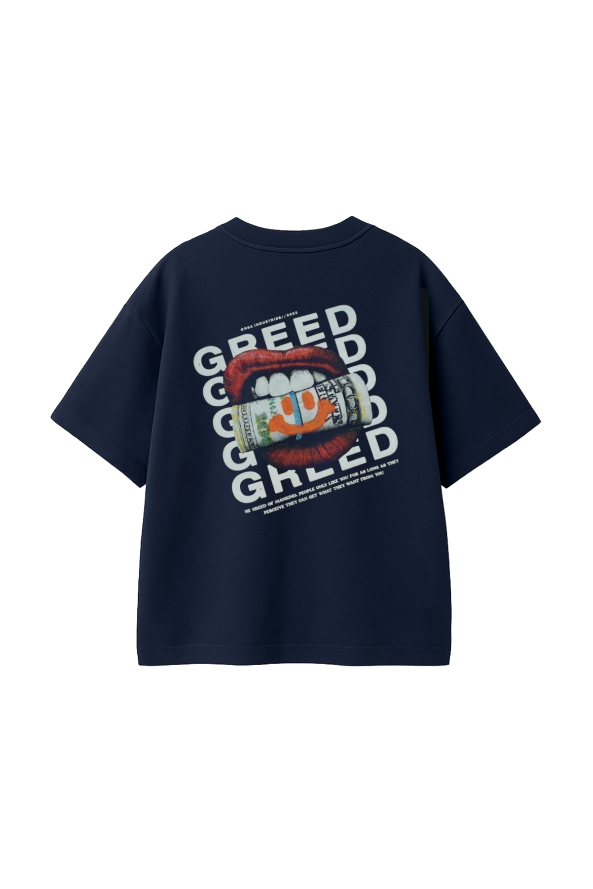 Greed Money Bite Graphic Oversized T-Shirt
