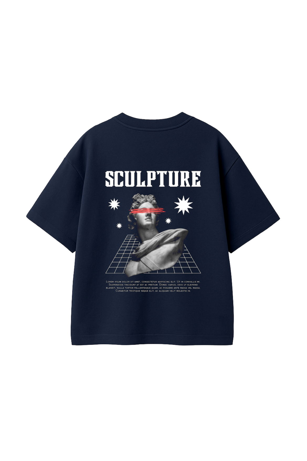 Sculpture Retro Graphic Oversized T-Shirt