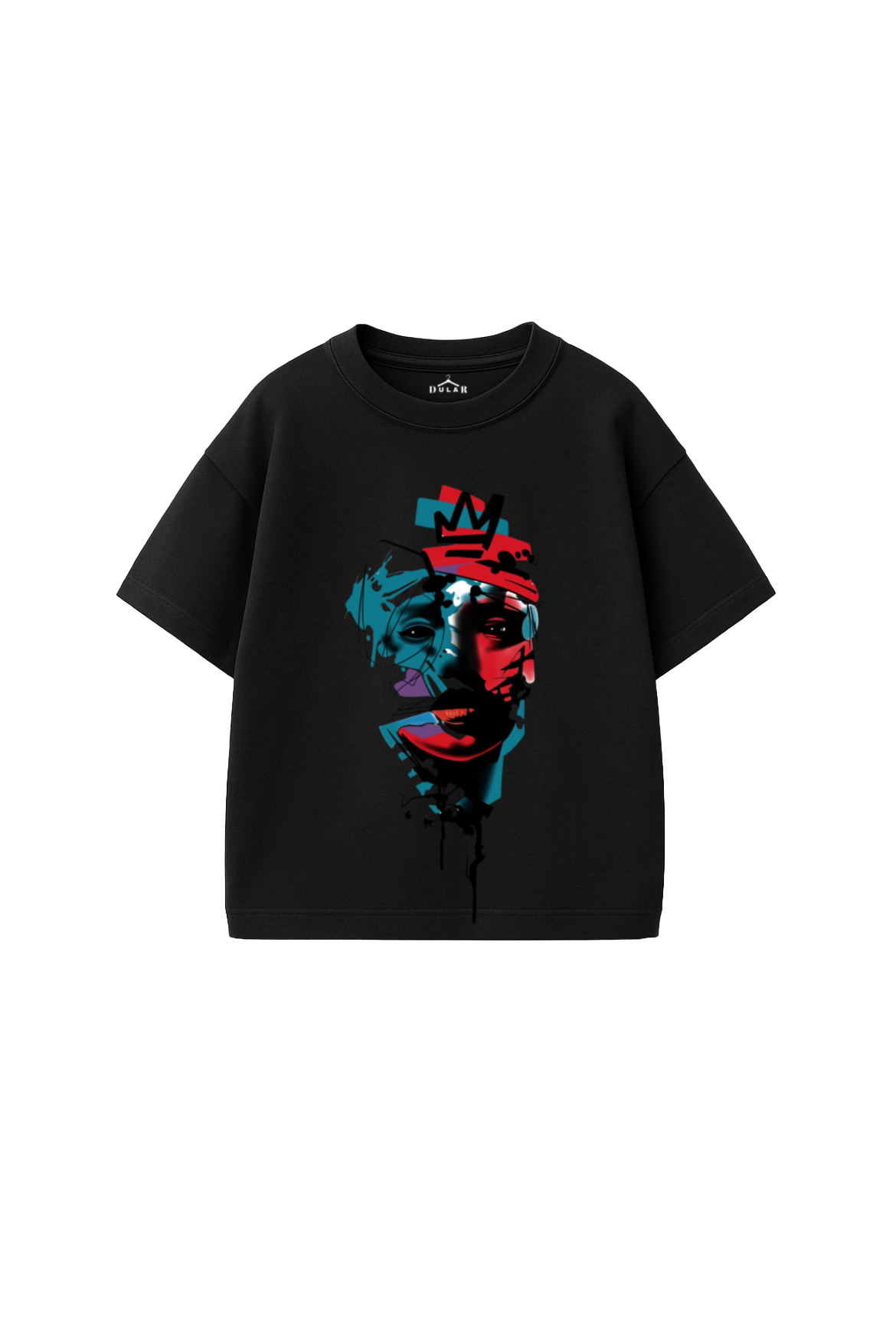 Abstract Graffiti Face Oversized T-Shirt