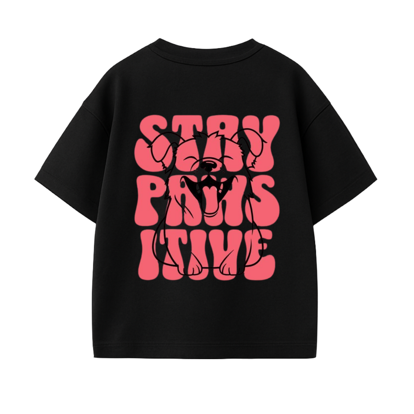 Stay Pawsitive Dog Graphic Oversized T-Shirt