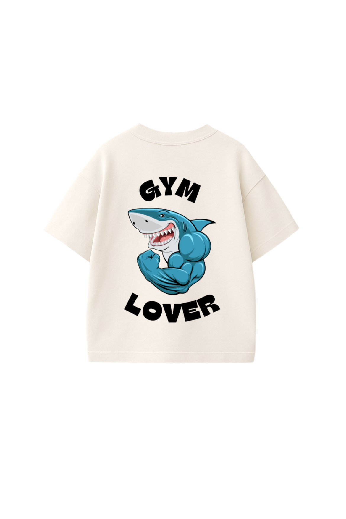 Gym Lover Shark Oversized T-Shirt – Off White