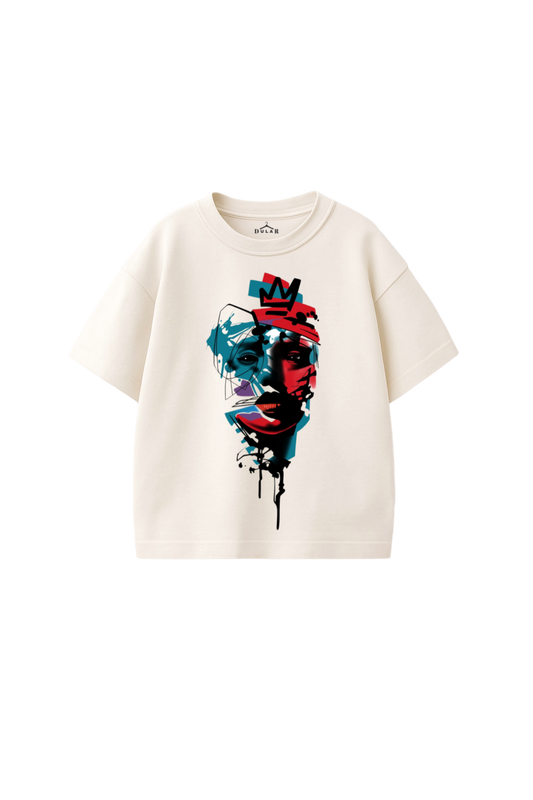Abstract Graffiti Face Oversized T-Shirt