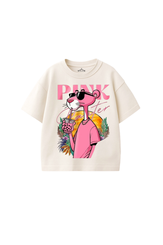 Pink Panther Bubble Tea Oversized T-Shirt