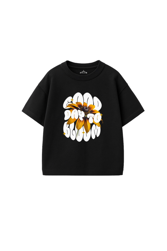 Good Day to Bloom Oversized T-Shirt – Black