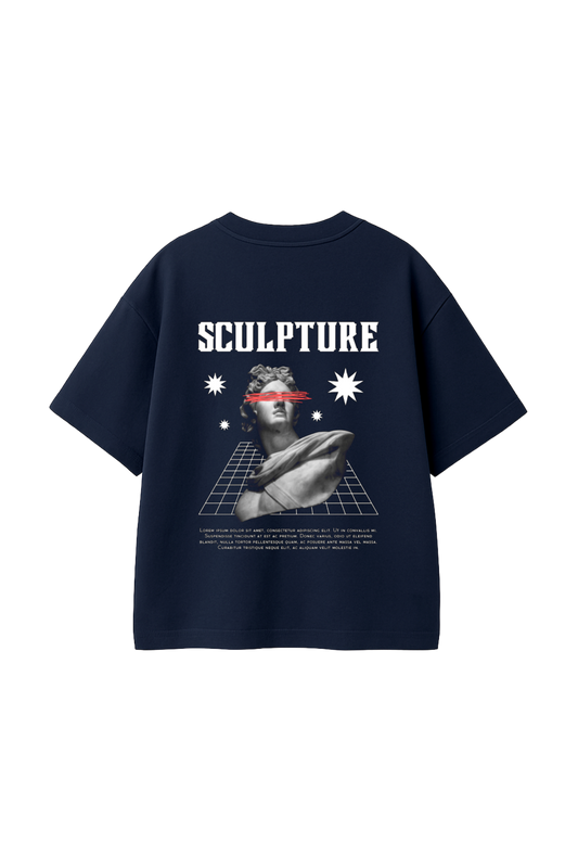 Sculpture Retro Graphic Oversized T-Shirt