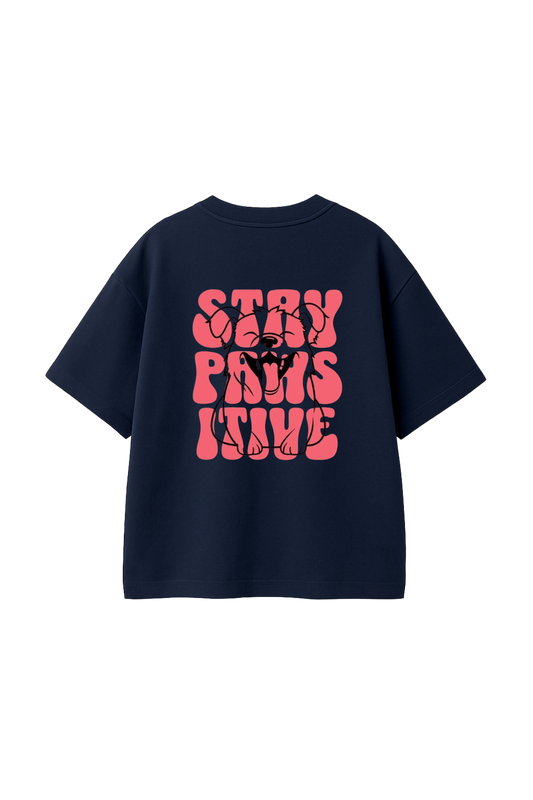 Stay Pawsitive Dog Graphic Oversized T-Shirt