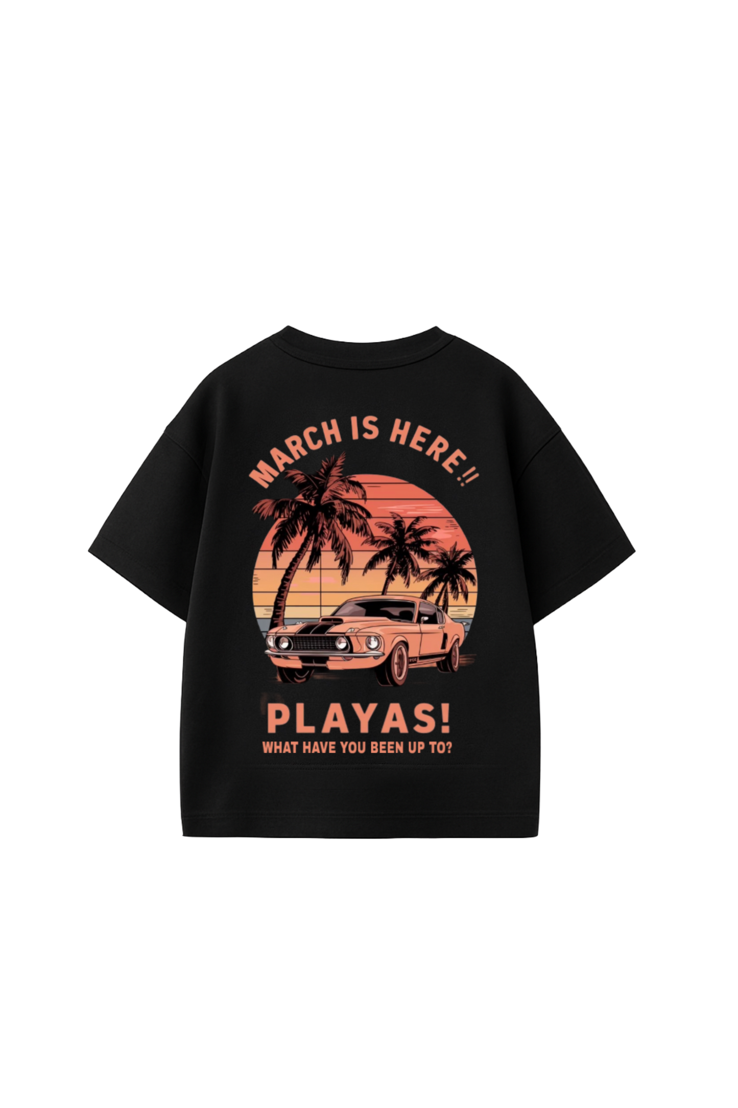 Playas Sunset Retro Oversized T-Shirt